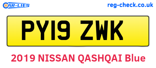 PY19ZWK are the vehicle registration plates.