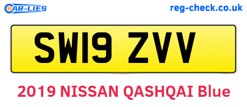 SW19ZVV are the vehicle registration plates.