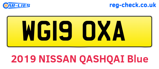 WG19OXA are the vehicle registration plates.