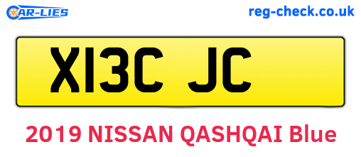 X13CJC are the vehicle registration plates.