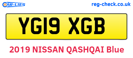 YG19XGB are the vehicle registration plates.