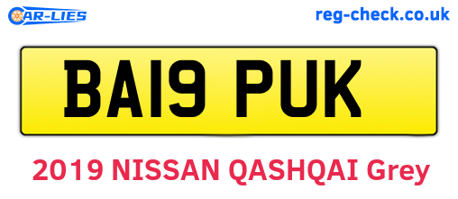 BA19PUK are the vehicle registration plates.