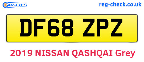 DF68ZPZ are the vehicle registration plates.
