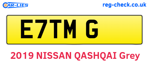 E7TMG are the vehicle registration plates.