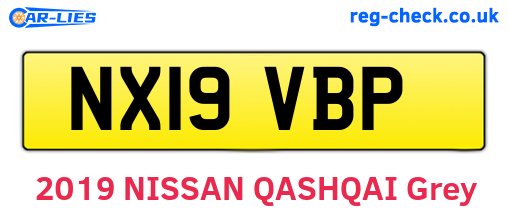 NX19VBP are the vehicle registration plates.