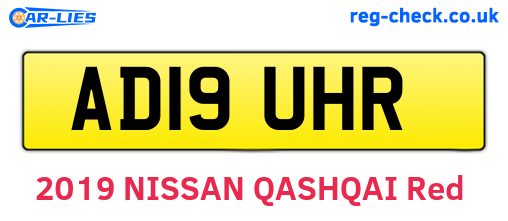 AD19UHR are the vehicle registration plates.