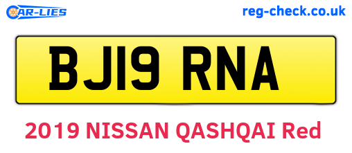 BJ19RNA are the vehicle registration plates.