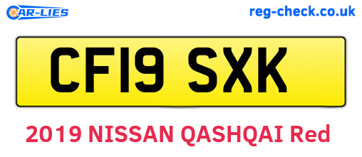 CF19SXK are the vehicle registration plates.