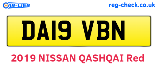 DA19VBN are the vehicle registration plates.