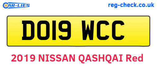 DO19WCC are the vehicle registration plates.