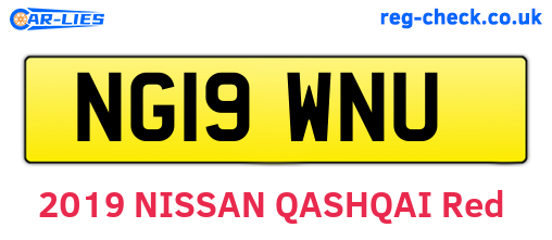 NG19WNU are the vehicle registration plates.