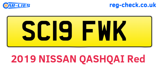 SC19FWK are the vehicle registration plates.
