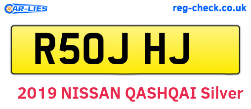 R50JHJ are the vehicle registration plates.