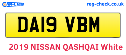 DA19VBM are the vehicle registration plates.