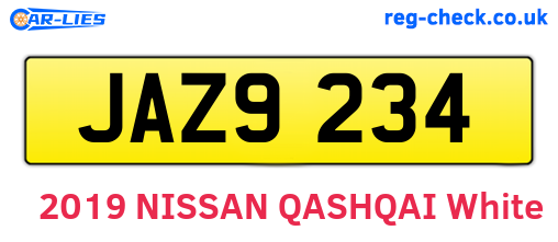 JAZ9234 are the vehicle registration plates.