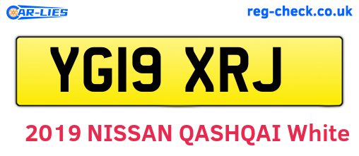 YG19XRJ are the vehicle registration plates.