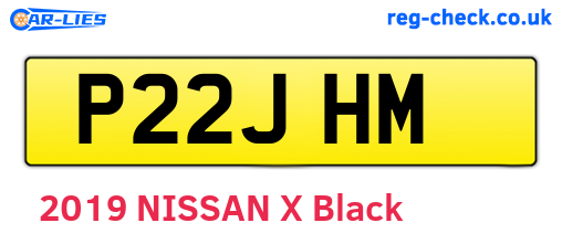 P22JHM are the vehicle registration plates.