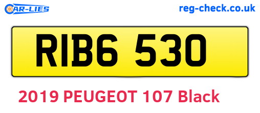 RIB6530 are the vehicle registration plates.