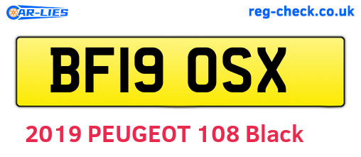 BF19OSX are the vehicle registration plates.