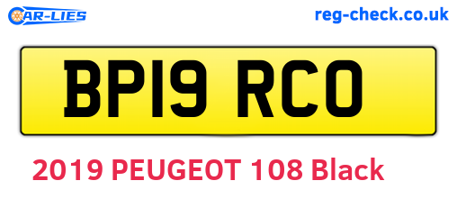 BP19RCO are the vehicle registration plates.