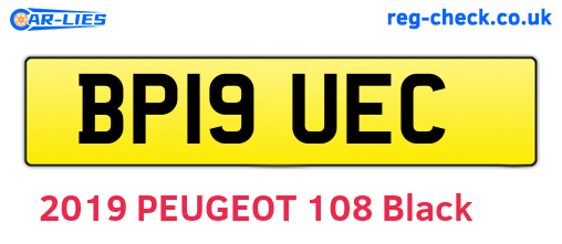 BP19UEC are the vehicle registration plates.