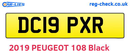 DC19PXR are the vehicle registration plates.