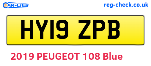 HY19ZPB are the vehicle registration plates.