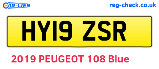 HY19ZSR are the vehicle registration plates.