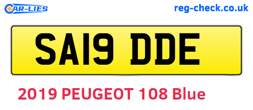 SA19DDE are the vehicle registration plates.