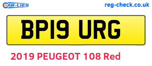 BP19URG are the vehicle registration plates.