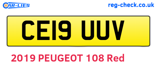 CE19UUV are the vehicle registration plates.