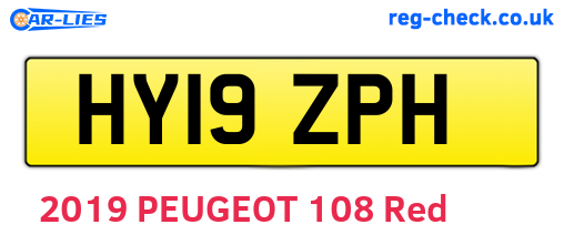 HY19ZPH are the vehicle registration plates.