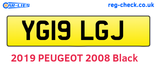 YG19LGJ are the vehicle registration plates.