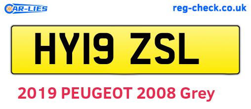 HY19ZSL are the vehicle registration plates.