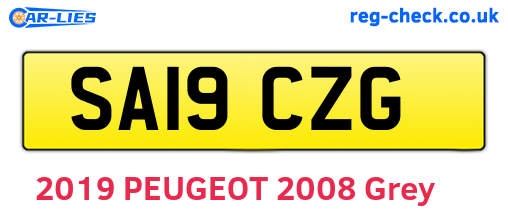 SA19CZG are the vehicle registration plates.