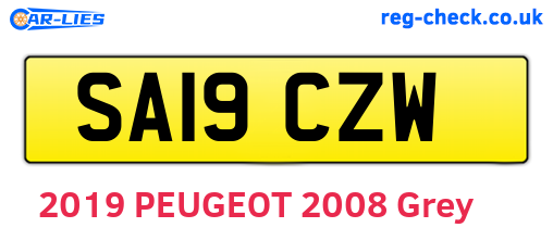 SA19CZW are the vehicle registration plates.