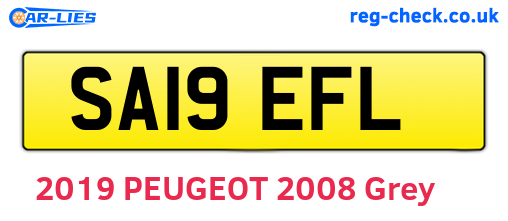 SA19EFL are the vehicle registration plates.