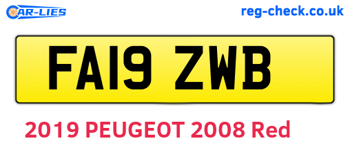 FA19ZWB are the vehicle registration plates.