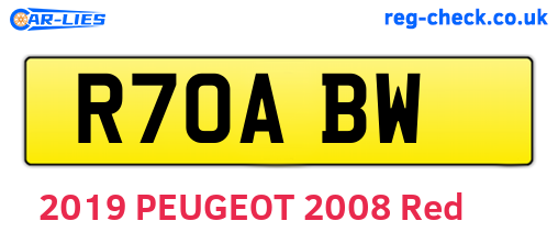 R70ABW are the vehicle registration plates.
