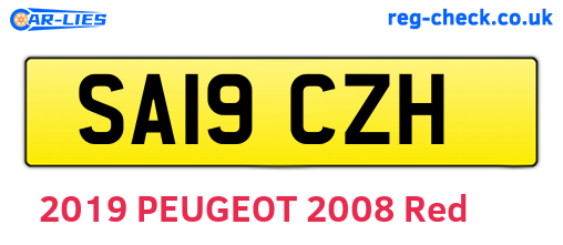 SA19CZH are the vehicle registration plates.