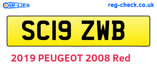 SC19ZWB are the vehicle registration plates.