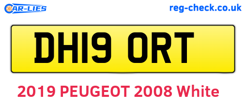 DH19ORT are the vehicle registration plates.
