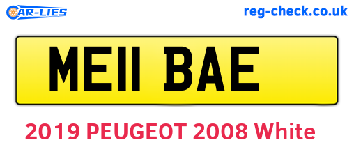 ME11BAE are the vehicle registration plates.