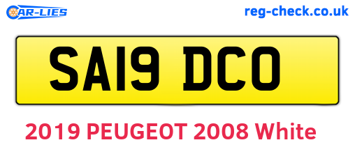 SA19DCO are the vehicle registration plates.