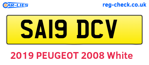 SA19DCV are the vehicle registration plates.