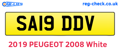 SA19DDV are the vehicle registration plates.