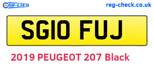 SG10FUJ are the vehicle registration plates.