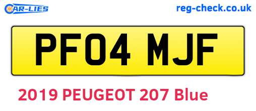 PF04MJF are the vehicle registration plates.