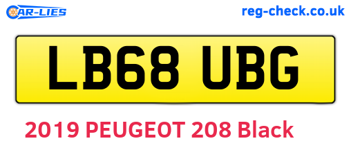 LB68UBG are the vehicle registration plates.
