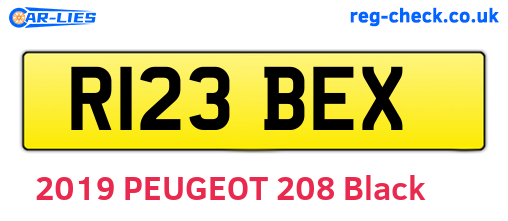 R123BEX are the vehicle registration plates.